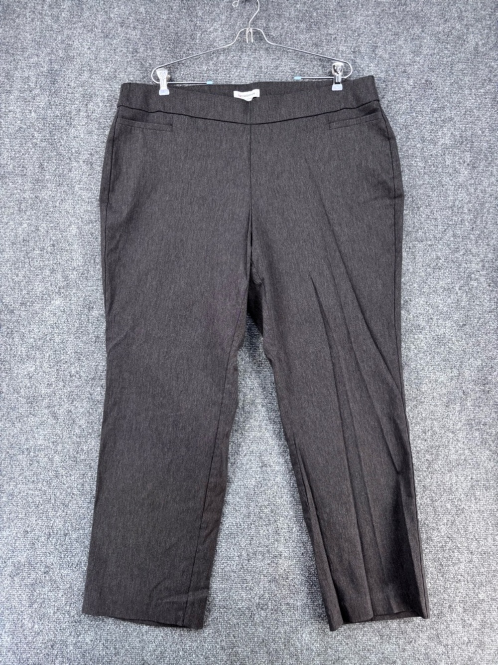 Liz Claiborne Gray Lisa High Rise Pull On Pants Size 16W Short Tummy Control